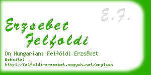 erzsebet felfoldi business card